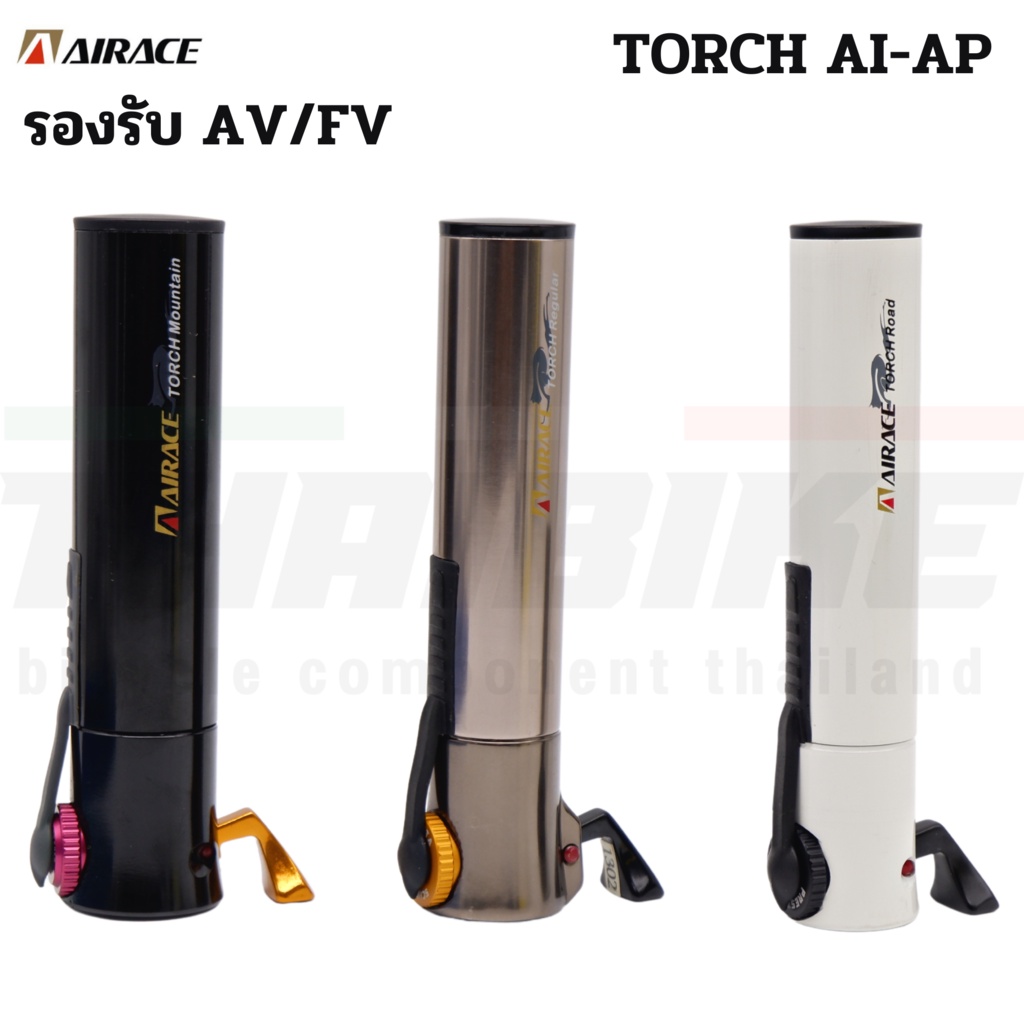 สูบจักรยานแบบพกพา AIRACE TORCH AI-AP ขนาดเล็ก 5 นิ้ว 100 psi (7 bar ...