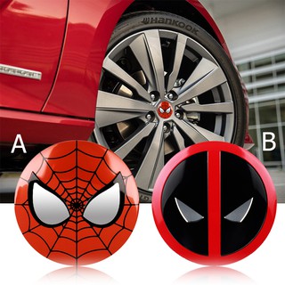 4 ชิ้นมหัศจรรย์เวนเจอร์ส Dadpool เดอร์แมนการ์ตูนยางศูนย์ล้อ Hub Cap ตรารูปลอก