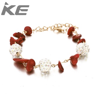 Jewelry Creative Crystal Ball Red Gravel Leaf Necklace Bracelet for girls for women low price