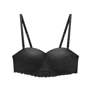 Jollynn Joy Lace Tube Top Strapless Bra บราครึ่งถ้วย บราลูกไม้ สายสะพายไหล่กันลื่น (สายถอดและปรับได้) Braless ไร้โครง