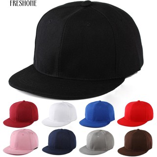 สินค้า เฟรสโน Unisex Fashion Blank Plain หมวก Snapback หมวก Hip-Hop แบบปรับได้ B-Boy Baseball