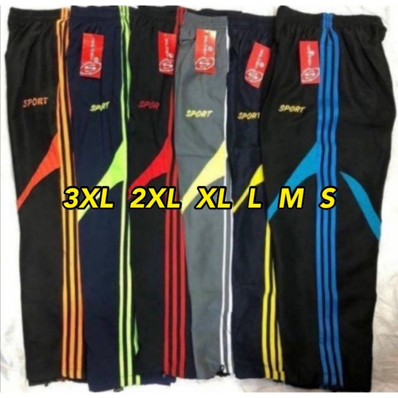 ภาพหน้าปกสินค้าแท้100% กางเกงผ้าร่มขายาว 3XL 2XL XL L M S มี10สี กางเกงกีฬา มีซับใน