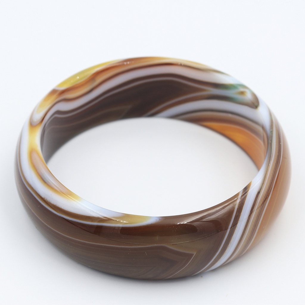 กำไลอาเกต Agate bangle หน้ากว้าง 22 มม. วงใน 63 มม. | Shopee Thailand