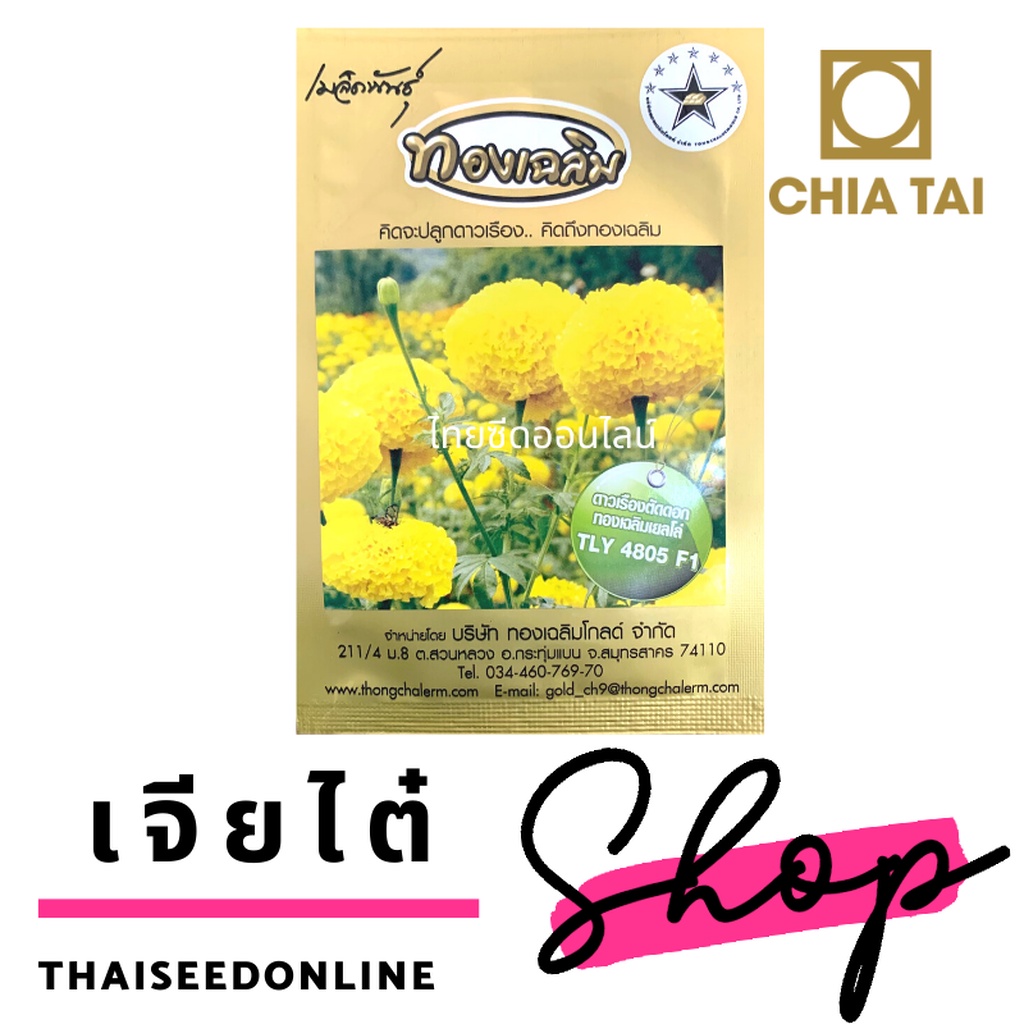ภาพสินค้าเมล็ดพันธุ์ ดาวเรืองตัดดอก ดาวเรืองทองเฉลิม 4805 500 เมล็ด Marigold Thongchalerm 4805 500Seeds จากร้าน thaiseedonline บน Shopee ภาพที่ 1