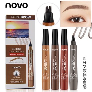 โนโว่ Novo Tattoo Brow Tint My 4 - Tip Brow หัวแปรง 4 แฉก ดินสอเขียนคิ้ว