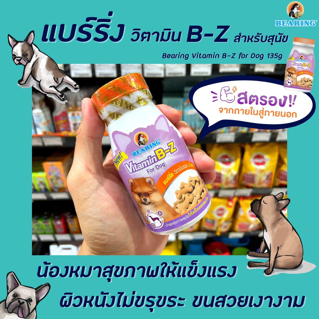 bearing-วิตามินสุนัข-b-z-135-กรัม-อาหารเสริม-สร้างภูมิต้านทาน-สุขภาพแข็งแรง-แบร์ริ่ง-vitamin-0155