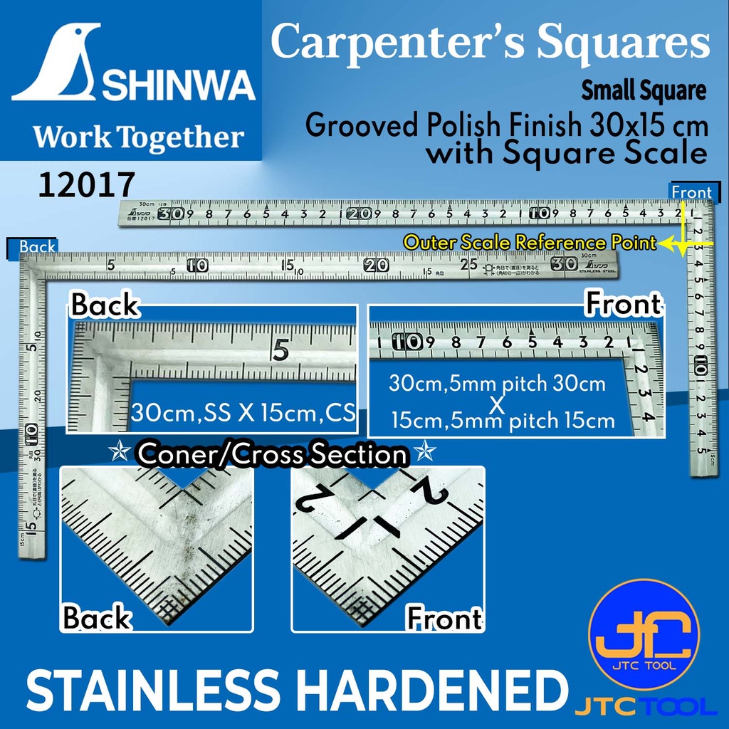 รูปภาพของShinwa ฉากทั่วไปขนาดเล็ก สำหรับวัดงานทั่วไป - Carpenter's Small Squareลองเช็คราคา