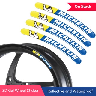 A Set of Michelin Stickers 3D Gel Motorcycle Decalls Wheel Rim Strip Tank Fairing Emblem Decoration [ In Stock]