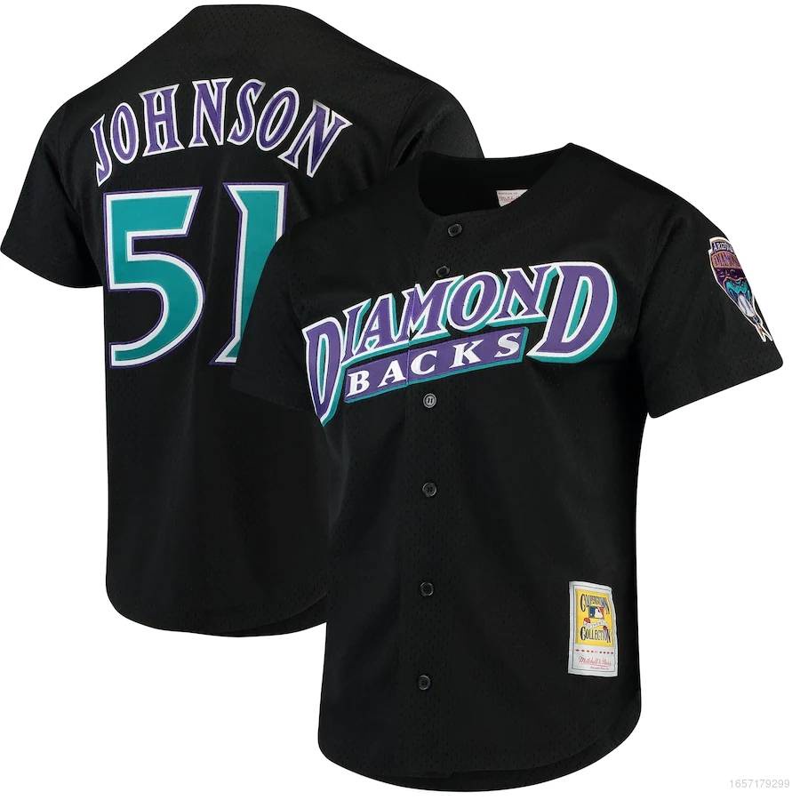 Bsb MLB Diamondbacks เสื้อเบสบอล เสื้อคาร์ดิแกน No.51 Johnson Classic ...