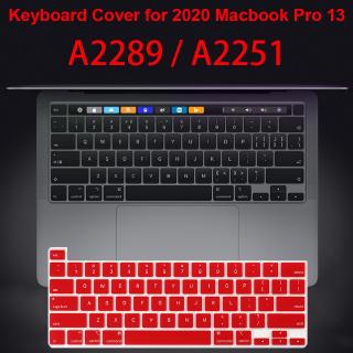 สินค้า Silicone keyboard protector for 2020 Macbook Pro 13 A2289 A2251 แป้นพิมพ์ซิลิโคนป้องกันปก Pro 16 A2141 ป้องกันแป้นพิมพ์