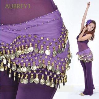 สินค้า Aubrey1 เข็มขัดคาดเอว ผ้าชีฟอง สีทอง หลากสี สําหรับเต้นรํา