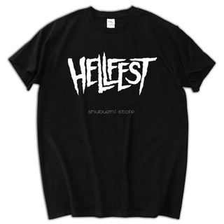 ขายดี!เสื้อยืดแขนสั้น ผ้าฝ้าย พิมพ์ลาย Hellfest S M L XL สีดํา สําหรับผู้ชาย sbz5698S-5XL