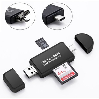 ภาพขนาดย่อของภาพหน้าปกสินค้าSD/MicroSD(TF) Card Reader to Type-c / Micro USB / USB OTG adapter USB3.0 การ์ดรีดเดอร์ ตัวอ่าน SD card จากร้าน kittynarakshop บน Shopee