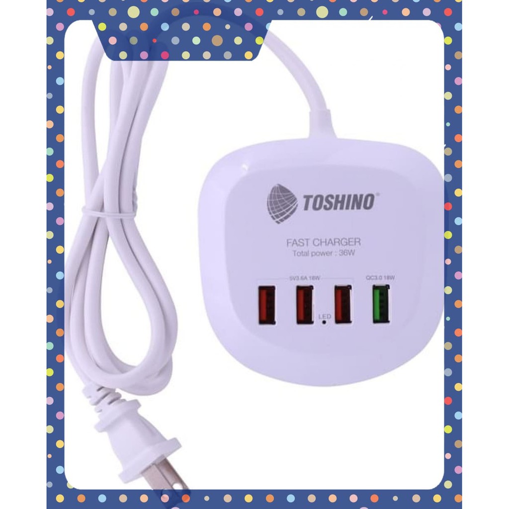 ภาพหน้าปกสินค้าToshino 4-Port USB Charger 36W จากร้าน sb_co บน Shopee
