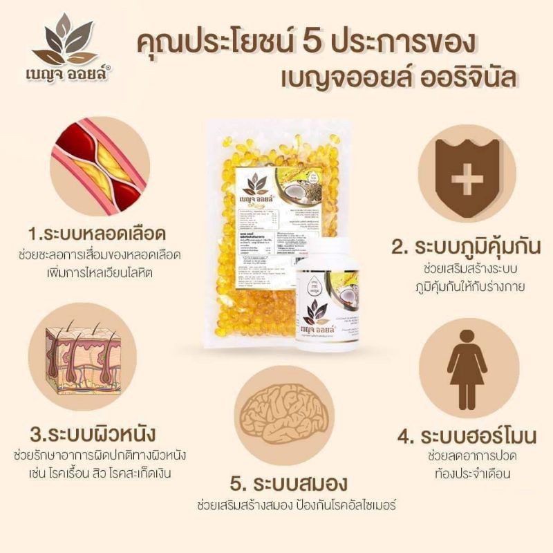 ภาพสินค้าน้ำมันเบญจออยล์แท้100% BENJA OIL น้ำมัน5สหาย เสริมภูมิต้านทานสูง น้ำมันสกัดเย็น พรีเมี่ยม 5ชนิด จากร้าน native_bangkok_official บน Shopee ภาพที่ 3