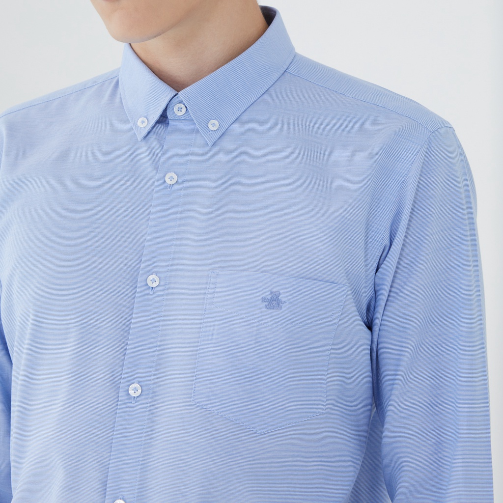 arrow-easy-care-shirt-ดูแลรักษาง่าย-สวมใส่สบาย-เสื้อเชิ้ตทำงานแขนยาวสีฟ้าอ่อน-ทรง-slim-fit-รหัส-macs961lb