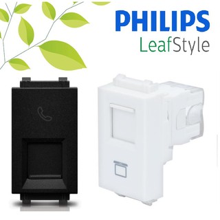 PHILIPS เต้ารับโทรศัพท์  LEAFSTYLE 1M RJ11 6P/4C สีขาว  สีดำ