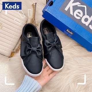 สินค้า KEDS รองเท้าโลฟเฟอร์ลําลอง ส้นแบน ประดับโบว์ สีขาว สไตล์เกาหลี สําหรับสตรี