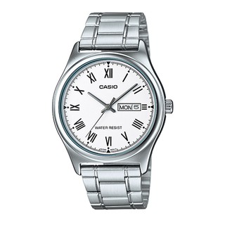 สินค้า Casio Standard นาฬิกาข้อมือผู้ชาย สีเงิน/หน้าขาว สายสแตนเลส รุ่น MTP-V006D, MTP-V006D-7BUDF,MTP-V006D-7B