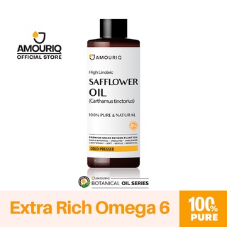 AMOURIQ® น้ำมันดอกคำฝอยบริสุทธิ์ 100% สกัดเย็น Safflower Oil (High Linoleic) False Saffron Cold-Pressed Refined