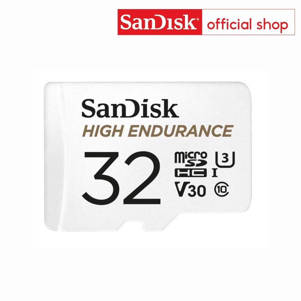 ราคาและรีวิวSanDisk High Endurance microSD 32GB (SDSQQNR-032G-GN6IA) สำหรับกล้องวงจรปิด ความเร็วสูงสุดอ่าน 100 MB/s เขียน 40 MB/s