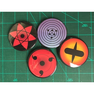 Brooch anime เข็มกลัดอนิเมะนารูโตะ (naruto) เนตรวงแหวน เนตรสังสาระ เนตรสีขาว ฯลฯ ขนาด 58 mm