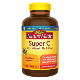 Nature Made Super C Vitamin D3&Zinc 200 Tablets วิตามินนำเข้ามาจากอเมริกาแท้100% พร้อมส่งที่ไทย
