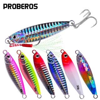 Proberos เหยื่อตกปลาโลหะพร้อมตะขอคู่ 7-10-15-20-30 กรัม 1 ชิ้น
