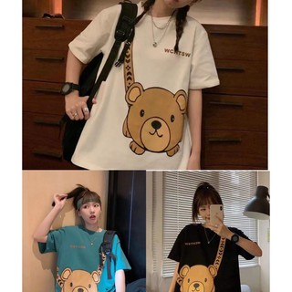 🌈 พร้อมส่ง🌈 เสื้อยืดโอเวอร์ไซร์ สกรีนลายน้องหมีน่ารักมากกก