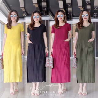 Pleat Maxi Dress