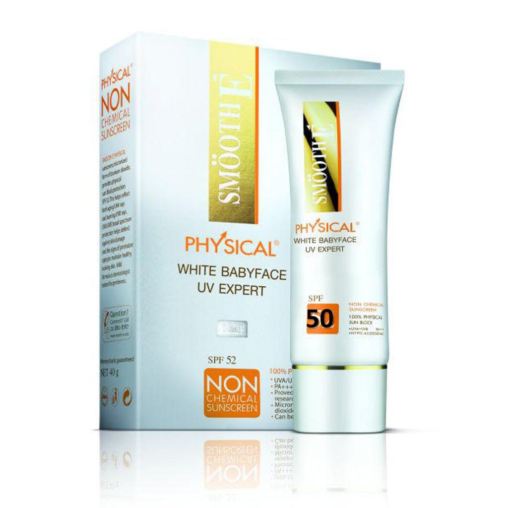 Smooth E Physical White Babyface UV Expert SPF 50+/PA+++ 40g. (Beige ...