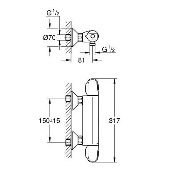 ก๊อกผสมยืนอาบ-grohe-thermostat-34143003-สีโครม-ก๊อกผสมยืนอาบ-ก๊อกน้ำ-ห้องน้ำ-shower-mixer-grohe-thermostat-34143003-chro