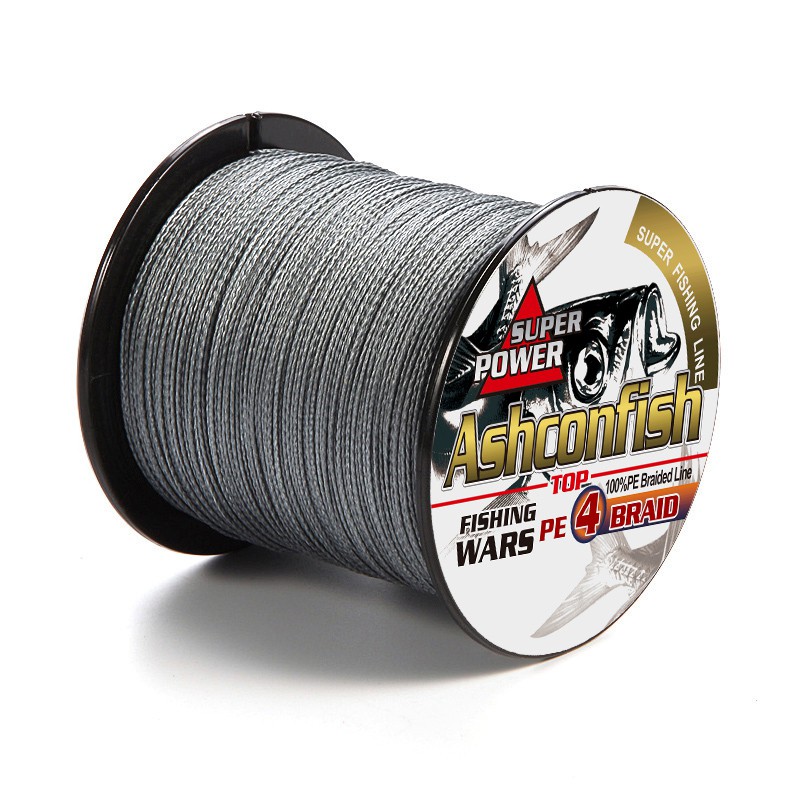 ashconfish-สาย-pe-ถัก4-เส้น-ยาว-100เมตร-dyneema-สาย-pe-x4-สายเบ็ดตกปลา-ขาว-สีเทา