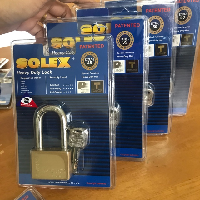 กุญแจคล้อง-solex-ของแท้-100-หลายขนาด-35-55-มม
