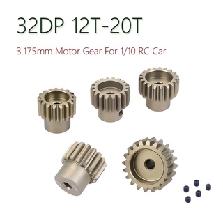 ●﹍▼M0.8 32DP 3.175mm 12T 13T 14T 15T 16T 17T 18T 19T 20T Metal Pinion Motor Gear Set for 1/10 RC Car Truck Brushed Brush