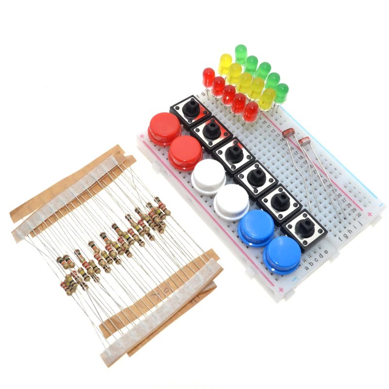 ชุดสตาร์ทเตอร์-diy-สําหรับ-arduino-uno-r3-mini-400-point-breadboard-led-jumper-wire-button