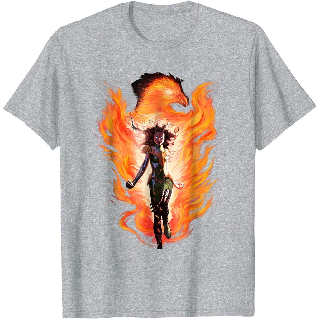 marvelเสื้อยืดผู้ชายและผู้หญิง-marvel-x-men-rise-of-the-dark-phoenix-flames-graphic-t-shirt-marvel-mens-womens