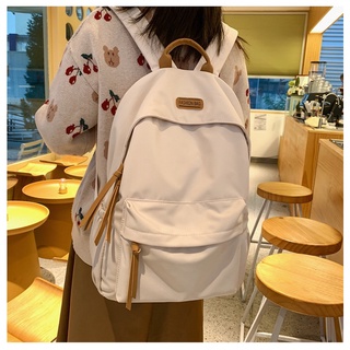 กระเป๋าเป้สะพายหลัง กระเป๋านักเรียน จุของได้เยอะ สีพื้น แบบเรียบง่าย สไตล์ญี่ปุ่น และเกาหลีใต้ สําหรับนักเรียน