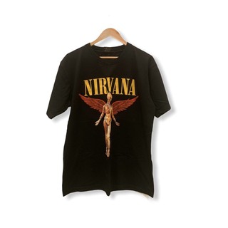 เสื้อยืดวงดนตรี วงร็อค สกรีนลาย NIRVANA สีสวย ลายชัด ซักไม่หลุด ผ้าไม่ย้วย ❤️💯