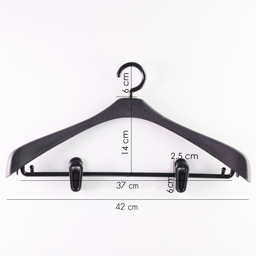 hamony-แพค3อัน-ไม้แขวนเสื้อสูทมีหนีบ-ไม้แขวนเสื้อพลาสติก-42x20cm