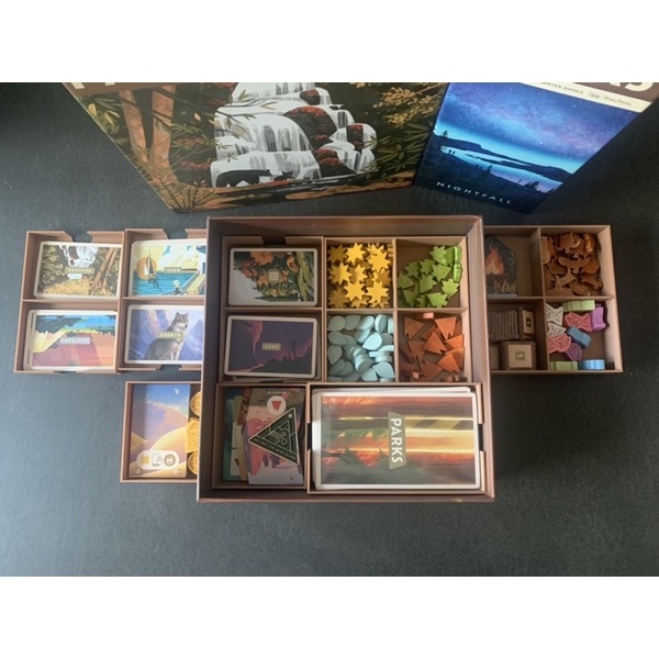 plastic-parks-board-game-nightfall-expansion-organizer-กล่องจัดเก็บอุปกรณ์สำหรับเกมพาร์คส-และภาคเสริม