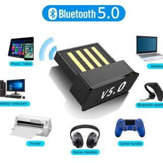 อะแดปเตอร์USB Bluetooth BT 5.0 คอมพิวเตอร์ไร้สายUSBอะแดปเตอร์เครื่องรับสัญญาณเครื่องส่งสัญญาณDongleแล็ปท็อปหูฟังBLE