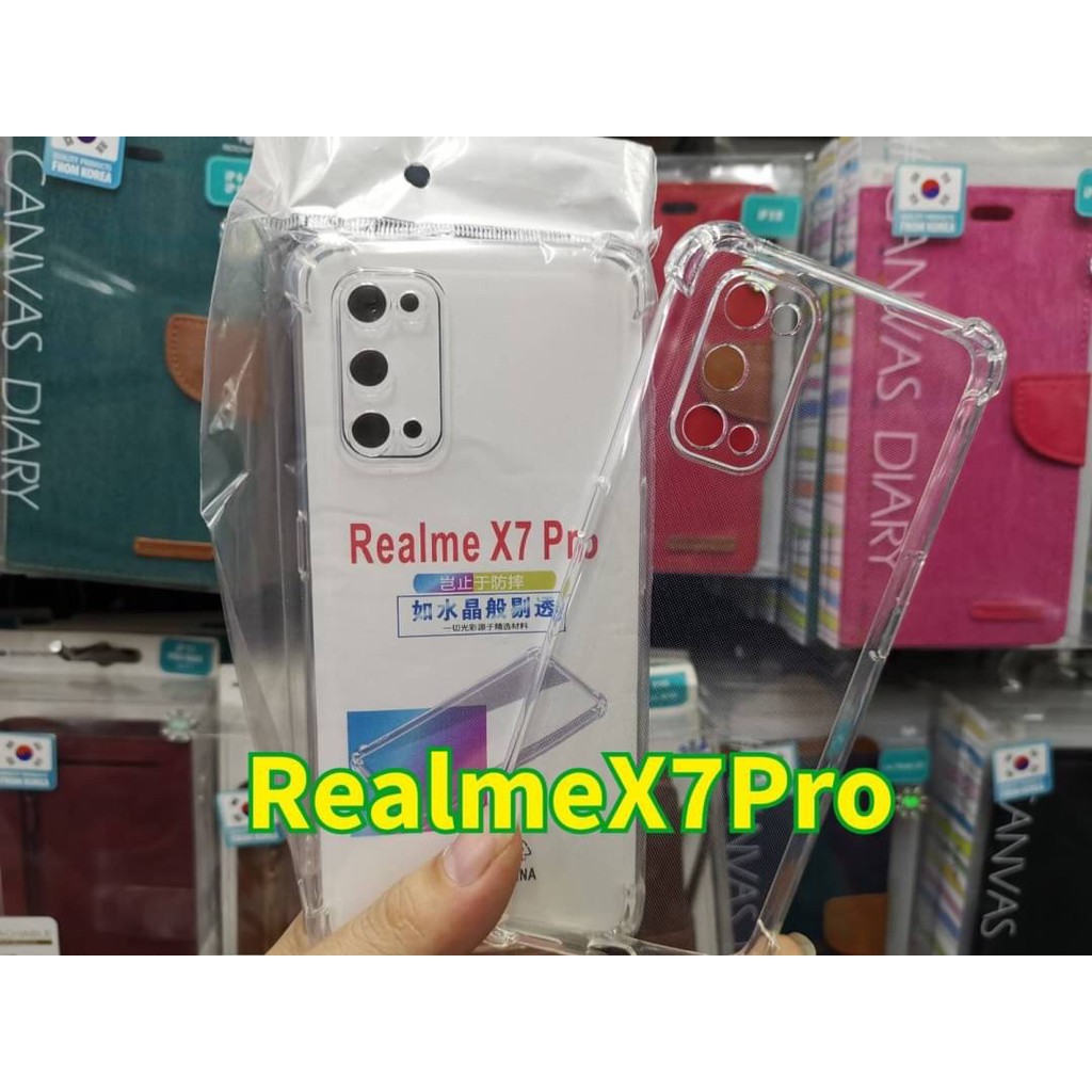 Realme X7 Pro Case Tpu ฝาหลังใส กันกระแทก มีปุ่มกันกระแทก ปิดกล้อง ทั้ง 