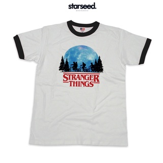 คอลูกเรือเสื้อยืดคอกลมเสื้อยืด พิมพ์ลาย Stranger THINGS RINGERผ้าฝ้ายแท้