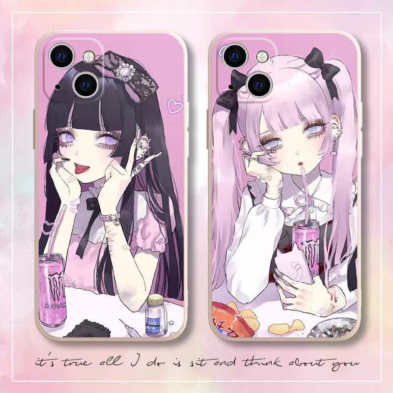 เคสไอโฟน-เคสไอโฟน11-เคสไอโฟน13-โฟนxr-compatible-for-iphone-11-12-13-pro-max-x-xr-xs-max-7-8-plus-เคสไอโฟน6-6s-สาวอะนิเมะ