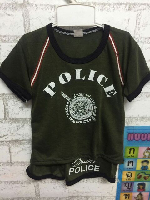 ชุดตำรวจลำลอง-ผ้าคอตตอล-ชุดอาชีพเด็ก