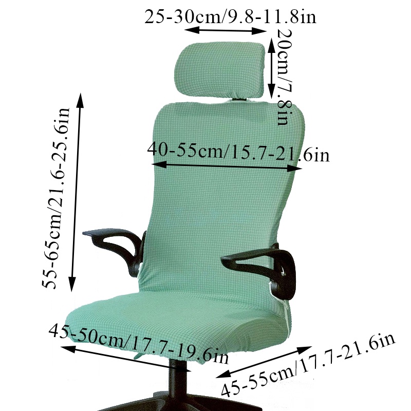 ผ้าคลุมเก้าอี้สํานักงาน-คอมพิวเตอร์-แบบยืดหยุ่น-มีซิป-สองชิ้น