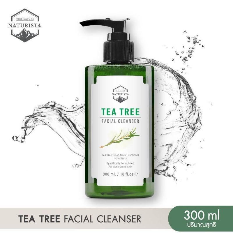 naturista-tea-tree-facial-cleanser-เจลล้างหน้าสูตรอ่อนโยน-สำหรับคนเป็นสิวและผิวแพ้ง่าย-300ml