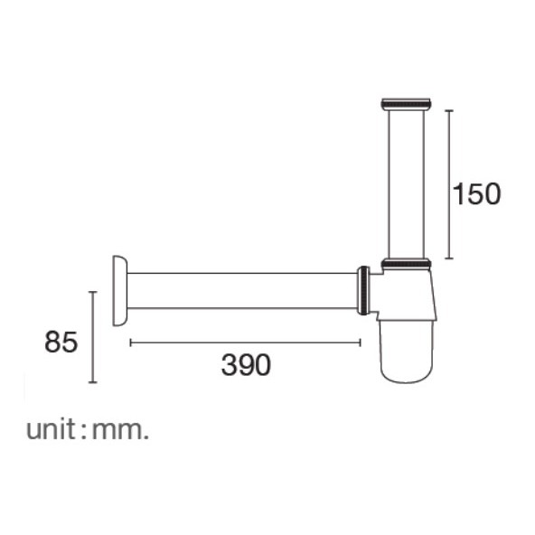 hoy-favhl-ad390s-ท่อน้ำทิ้ง-สแตนเลส-แบบกระปุก-ท่อตรงยาว-39-ซม