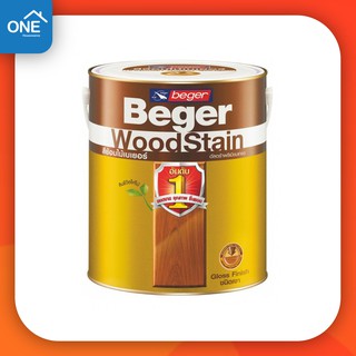 สินค้า Beger สีย้อมไม้เบเยอร์ชนิดเงา เบเยอร์ วูดสเตนขนาด 1/4 แกลลอน Beger WoodStain สีทาไม้ สีย้อมไม้ ภายนอก และภายใน